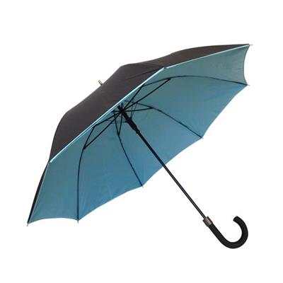 Parapluie droit - automatique - double toile - Noir Bleu Ciel