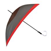 Parapluie droit - ouverture automatique - gris & marron bordure rouge