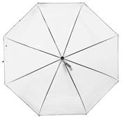 Parapluie femme - droit - resistant au vent - transparent - bordure noire
