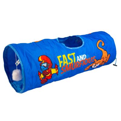 Jetpack – tunnel de jeu pour chat, Tunnel de jeu schtroumpfs, Gardez votre chat en bonne santé et heureux – 72x25x25 – Couleur bleu