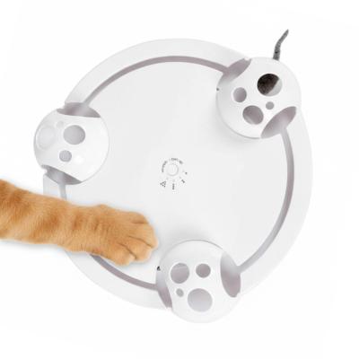 Duvoplus – jouet pour chat, 4 vitesses: lent, moyen, rapide et aléatoire. – 32,5x32,5x6,5cm – Couleur blanc