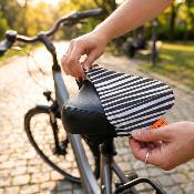 Housse de selle de vélo - Rayures zébrées noires et blanches