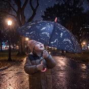 Parapluie phosphorescent pour enfants - Constellations - Rose