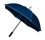 Parapluie long GOLF pour femme et Homme  - Ouverture manuelle - Large protection 102 cm - Noir avec bordure refléchissante