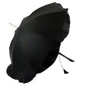 Parapluie Ombrelle pour Femme - Made In France - Noir Doublé extérieur satin intérieur dessin cachemire