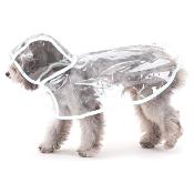 Manteau imperméable pour chien - Transparent avec liséré blanc - Taille M