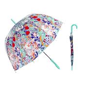Parapluie transparent cloche pour femme - Système d'ouverture automatique - Fleurs épanouies