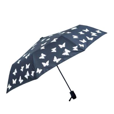 Parapluie mini et léger résistant au vent - Couleurs papillons changeantes avec pluie  - Noir