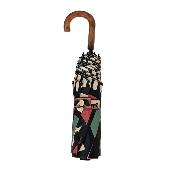 Parapluie Pliant pour Femme - Poignée Courbée en Bois - Motifs chat et chien