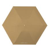Mini parapluie pliant - Parapluie cinq volets - Protection UV - Léger et compact - Manche oblat en bois avec housse en tissu - Caramel rustique