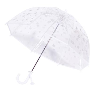 Parapluie cloche transparente fille - Bordure et etoiles réfléchissantes la nuit