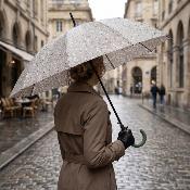 Parapluie Long pour Femme - Système d'ouverture Automatique - 16 Baleines en Fibre de Verre - Grande Protection de 105 cm - Résistant au vent - Vert Clair