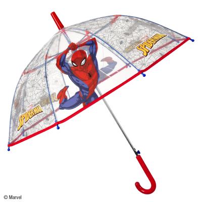 Parapluie enfant transparent -  Parapluie garcon - Poignée rouge - Spiderman