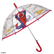 Parapluie enfant transparent - Parapluie garcon - Poignée rouge - Spiderman