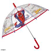 Parapluie enfant transparent -  Parapluie garcon - Poignée rouge - Spiderman