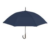 Parapluie golf pour homme - Système d'ouverture automatique - Grande protection de 114 cm - Avec poignée courbée en bois - Bleu