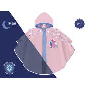 Poncho de pluie rose thématique licorne pour petit enfant de 3 à 6 ans - 98/116 CM - Phosphorescent - Bordure réflechissante pour être visible la nuit