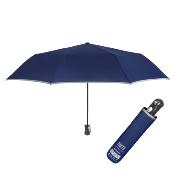 Parapluie pliant réfléchissante pour femme et Homme  - Ouverture automatique - Large protection 104 cm - Bleu avec bordure refléchissante