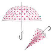 Parapluie cloche Femme - Ouverture Automatique - Pois Rose