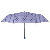 Mini parapluie pliant pour femme - Résistant au vent - À pois - Violet