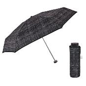 Mini parapluie pliant ultraléger et compact pour femme - Design Tweed - Noir