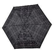Mini parapluie pliant ultraléger et compact pour femme - Design Tweed - Noir