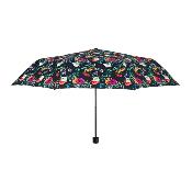 Mini Parapluie pliant pour femme - Floral - Noir