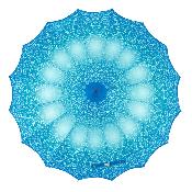Parapluie long pour femme - Parapluie pagode - Bord festonné bleu sarcelle
