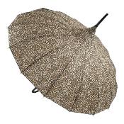 Parapluie long pour femme - Parapluie pagode - Imprimé léopard
