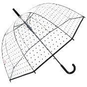 Parapluie transparent cloche pour femme - Système d'ouverture automatique - Pois