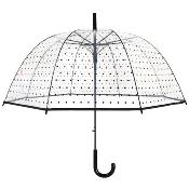 Parapluie transparent cloche pour femme - Système d'ouverture automatique - Pois