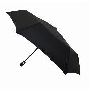 Parapluie pliant unisexe - Ouverture automatique - Résistant au vent - Poignée en caoutchouc - Noir