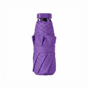 Ultra mini parapluie pliant pour femmes - Slim et léger - Résistant au vent - Avec protection UV - Avec sac smartphone assorti - Violet