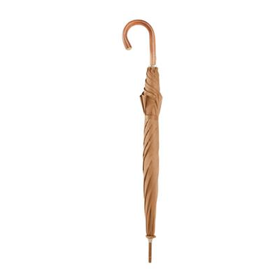 Parapluie long pour homme Bugatti - Fait à la main en Autriche - Large diamètre - Résistant au vent - Ouverture automatique - Manche en bois de châtaignier - Camel