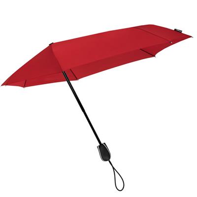 Parapluie noir tempête de poche - Résistance vent de 80km/h - Aérodynamique - Pliant - Rouge