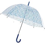 Parapluie cloche femme - transparent - imprimé coeur - bleu