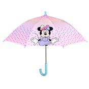 Parapluie long enfant rose avec Minnie - Parapluie Disney - Poignée bleue
