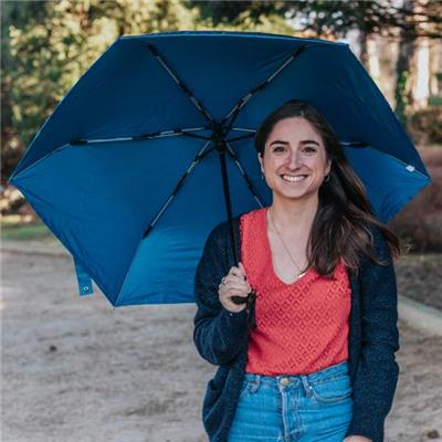 Parapluie pliant anti UV Smati - Résistant au vent - Ouverture et fermetures automatiques - Noir et bleu