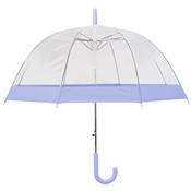 Parapluie droit ouverture automatique - Transparent avec bordure violet pastel