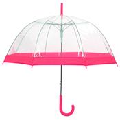 Parapluie cloche transparente femme à bordure rose