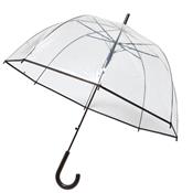 Parapluie femme - droit - resistant au vent - transparent - bordure noire