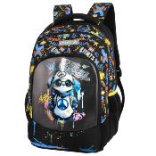 Sac à dos scolaire Annox NextGen - 30 x 20 x 43 cm - 26 L - Noir/Bleu néon