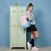 Sac à dos scolaire Annox NextGen - 30 x 19 x 46 cm - 26 L - Bleu/Rose