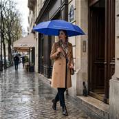 Mini parapluie pliant - Ouverture et fermeture automatiques - Poignée à molette - Ultra Léger et Ultra Minuscule - Résistant au vent - Bleu Cobalt