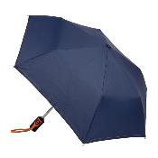 Parapluie pliant unisexe - Ouverture et fermeture automatiques - Bleu avec poignée accent orange