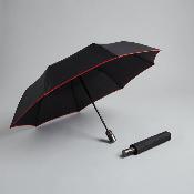 Parapluie pliant unisexe - Ouverture et fermeture automatiques - Résistant au vent - Noir avec bordure rouge