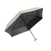 Mini parapluie femme - Parapluie six volets - Léger et compact - Avec étui en cuir zippé - Blanc crème
