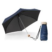 Mini parapluie pliant pour femme - Parapluie plat cinq plis - Ultra léger et compact - Protection UV - Bleu marine
