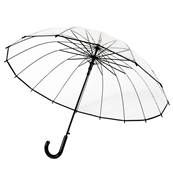 Parapluie transparent cloche femme - Ouverture Automatique - 16 baleines - Bordure noire