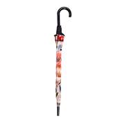 Parapluie Transparent pour Femme - Système d'ouverture automatique - Resistant au Vent - Motif floral - Crème
